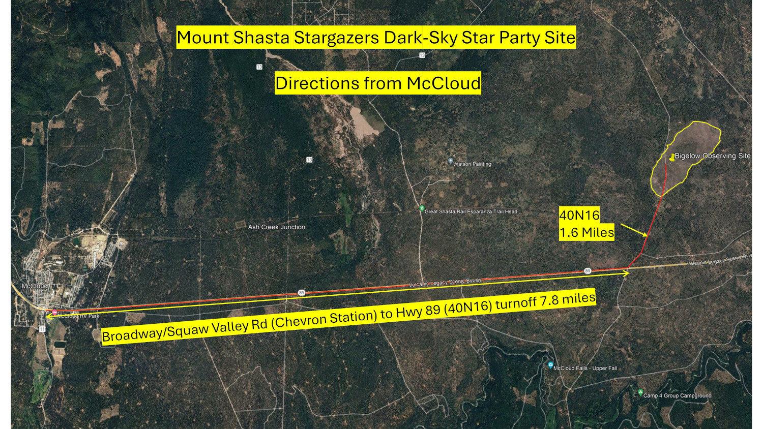 Star Party Location Map